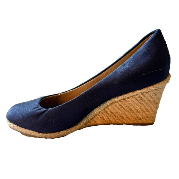 Life Stride Soft System Womens Size 8.5M Navy Tan Espadrilles Wedges NEW NWOB - Picture 6 of 13